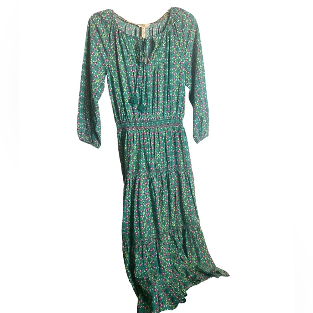 Matilda Jane Green Floral Tiered Maxi Dress